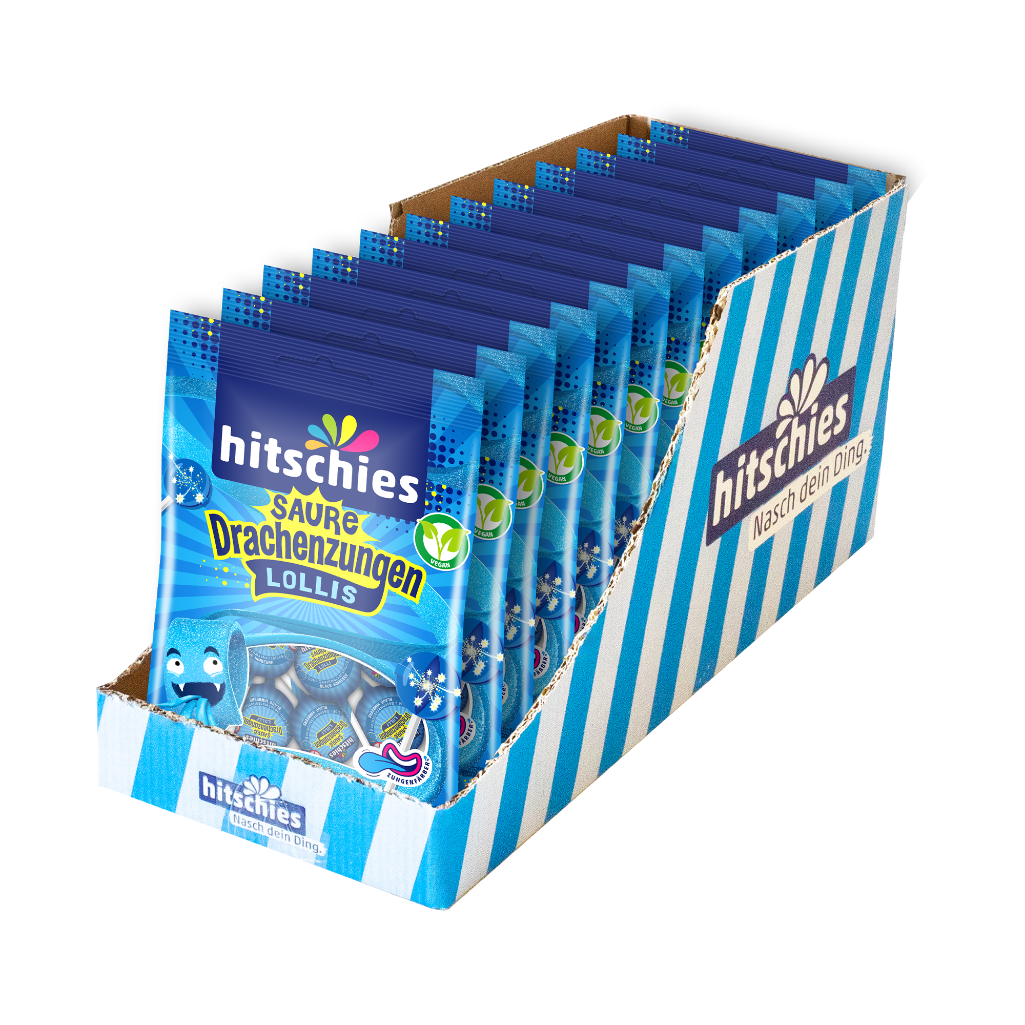 Saure Drachenzungen Lollis blau