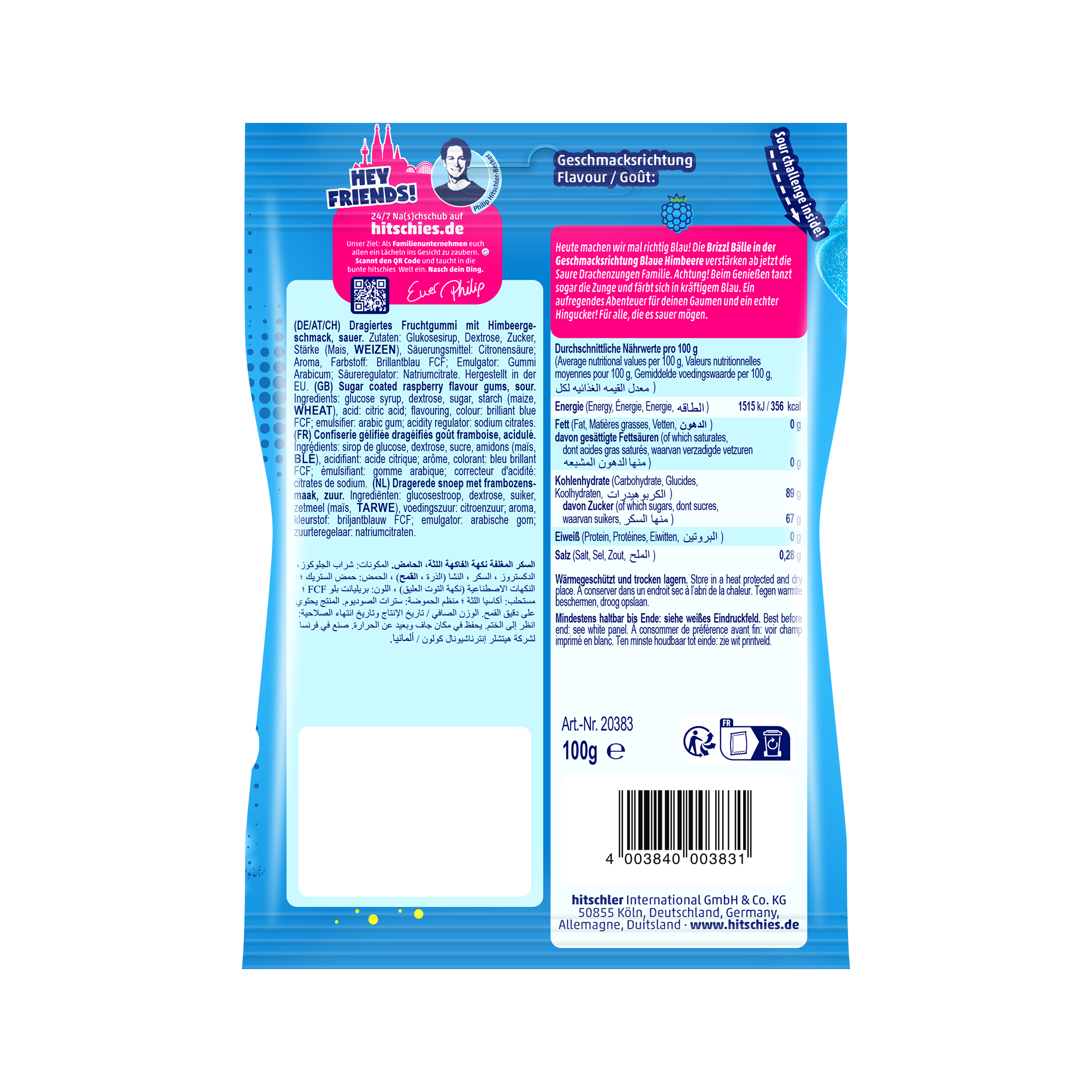 Saure Drachenzungen brizzl Bälle blau